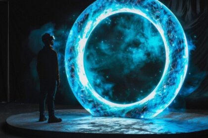 magic techno portal in wall