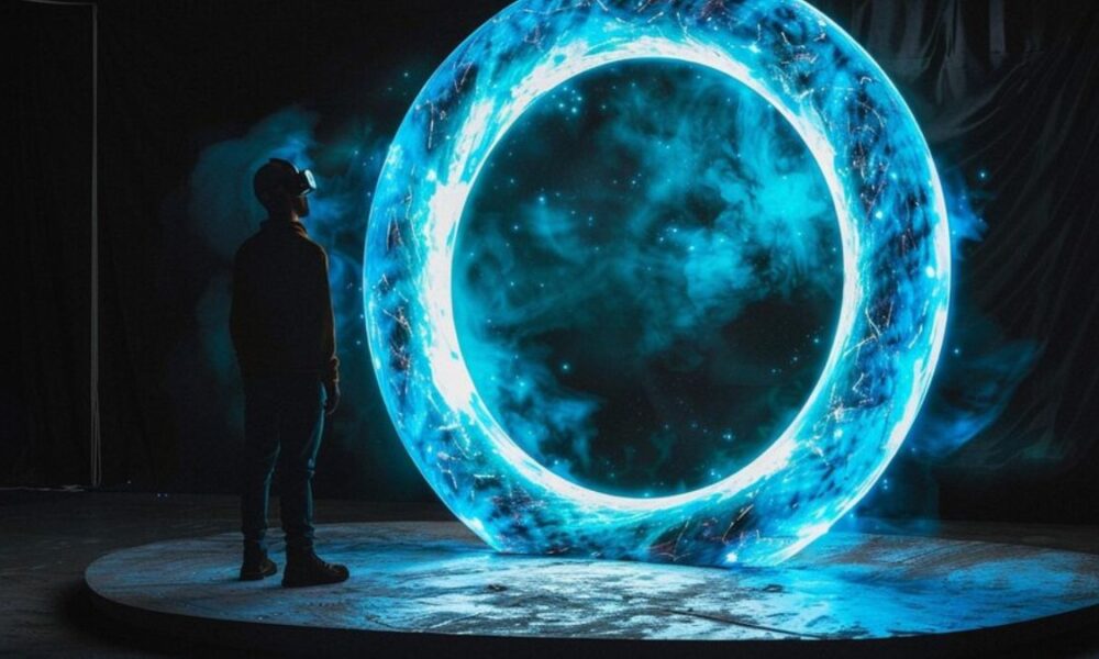 magic techno portal in wall